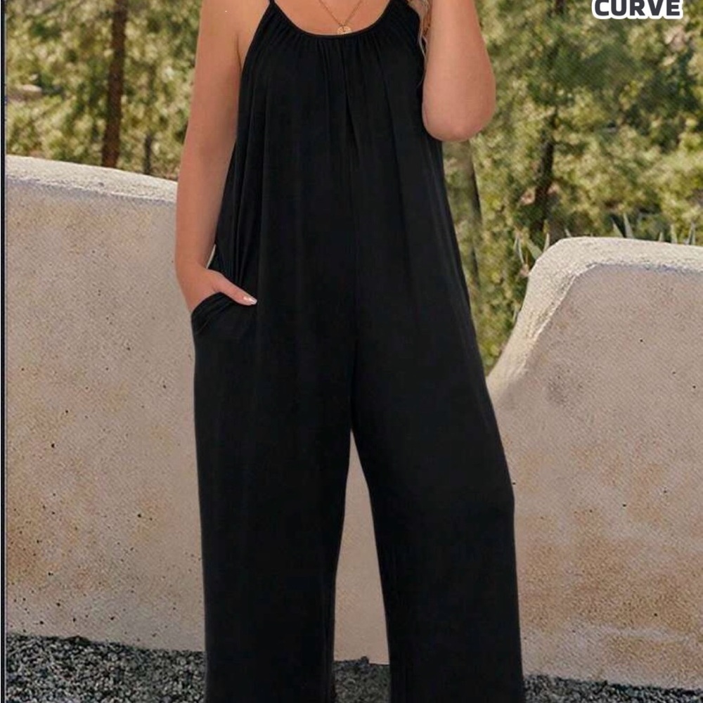 SHEIN Black Wide Leg Jumpsuit